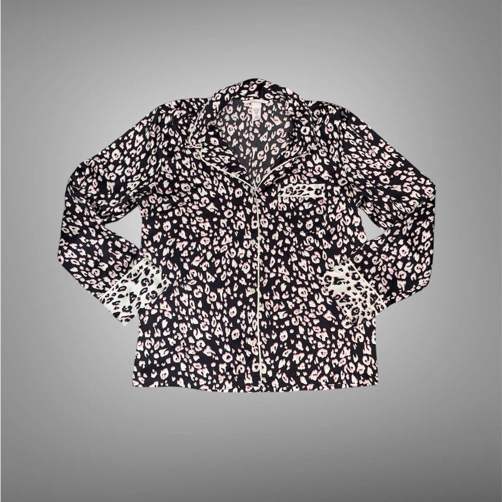 VS Leopard Print Button-Up pajamas top